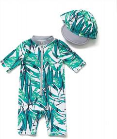 img 4 attached to Protect Your Little One From The Sun With BONVERANO Baby Boys Swimwear: Short-Sleeve Zipper One Piece Bathing Suit With UPF 50+ Sun Protection