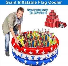img 3 attached to Super Large Capacity American Flag Inflatable Cooler - Perfect For Pool Parties, BBQs & Luaus!