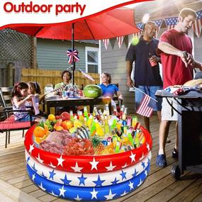 img 2 attached to Super Large Capacity American Flag Inflatable Cooler - Perfect For Pool Parties, BBQs & Luaus!