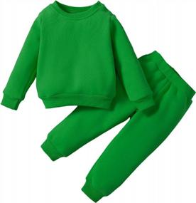 img 4 attached to Stylish Winter Outfit For Toddler Boys & Girls - SOBOWO 2Pcs Fall Set W/ Long Sleeve Pullover Sweatshirt & Pants.
