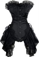 flaunt your sassy side with charmian's floral embroidery gothic corset and lace skirt combo for women logo