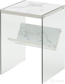 img 4 attached to 🪑 Convenience Concepts SoHo End Table: Faux White Marble Charm for Stylish Convenience