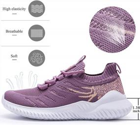 img 3 attached to Memory Foam Lightweight Women'S Athletic Walking Shoes - Slip On Running Sneakers For Tennis, Gym, And Jogging