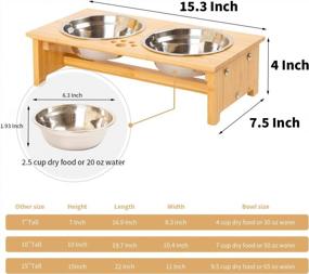img 3 attached to Bamboo Elevated Pet Feeder With Anti-Slip Feet And Stainless Steel Bowls - Perfect For Cats And Small Dogs