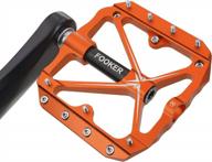 fooker non-slip mountain bike pedals - 9/16 needle roller bearing platform bicycle flat alloy pedals logo