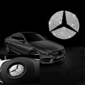 img 1 attached to Наклейка с внутренней наклейкой на руль Bling Crystal Emblem, совместимая с Mercedes-Benz (45 мм))