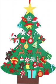 img 1 attached to Garma DIY Felt Christmas Tree Set With 41 Ornaments - Xmas Wall Hanging Decorations For Kids Toddler Gifts Party Supplies Craft Kits