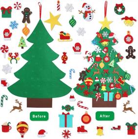 img 3 attached to Garma DIY Felt Christmas Tree Set With 41 Ornaments - Xmas Wall Hanging Decorations For Kids Toddler Gifts Party Supplies Craft Kits