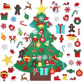 img 4 attached to Garma DIY Felt Christmas Tree Set With 41 Ornaments - Xmas Wall Hanging Decorations For Kids Toddler Gifts Party Supplies Craft Kits