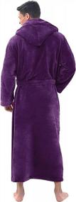 img 3 attached to Winter-Ready Men'S Plush Terry Cloth Hooded Bathrobe In Warm Purple Fleece