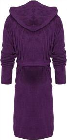 img 1 attached to Winter-Ready Men'S Plush Terry Cloth Hooded Bathrobe In Warm Purple Fleece