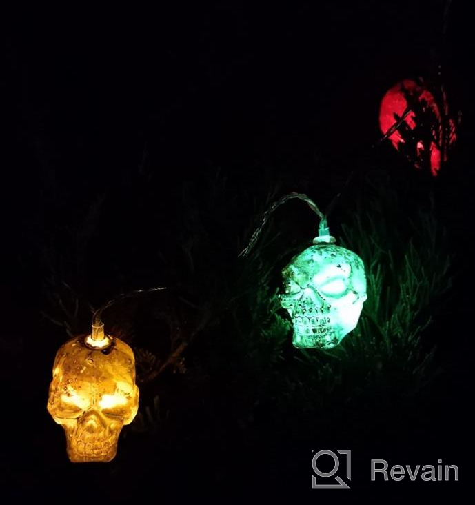 img 1 attached to LED Halloween Skull String Lights With Remote - 30 LEDs, 16.4Ft 8 Modes Waterproof Battery Operated Fairy Lights For Outdoor Indoor Party Bar Decorations review by Steve Griffin