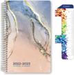 global datebooks dated middle school or high school student planner for academic year 2022-2023 (matrix style - 5.5"x8.5" - colorful marble) - includes ruler/bookmark and planning stickers logo