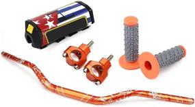 img 4 attached to 🍊 High-Quality Orange 1 1/8" Fat Handlebar Set with Riser Mount Clamp, Pad, and Grips for Dirt Bikes - EXC EXCF SX SXF SXS MXC MX XC XCW XCF XCFW EGS Enduro