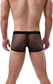 img 1 attached to Set Of Low-Rise Men'S Boxer Briefs With Sexy Mesh Design For Enhanced Breathability And Cool Comfort