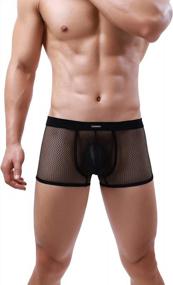img 2 attached to Set Of Low-Rise Men'S Boxer Briefs With Sexy Mesh Design For Enhanced Breathability And Cool Comfort
