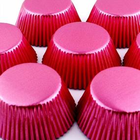 img 3 attached to Pink Foil Metallic Cupcake Cases Valentine'S Day Baking Muffin Paper Cups 198 Pcs Eoonfirst