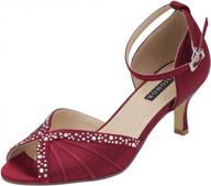 women's low heel ankle strap rhinestones pleated satin wedding evening dress dance shoes logo