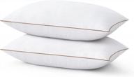 premium medium to firm bed pillows for sleeping - puredown® 2 pack of goose feathers and down alternative pillows, luxury pillows with downproof cover, standard size 20x26 inches logo