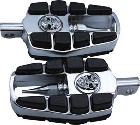 img 4 attached to FATECIM Chrome Motorcycle Skull Foot Pegs Pedals Motorbike Highway Foot Rests Boards with Male Mount Adapters &amp; Anti-Slip Rubber Universal for Harley Davidson, Honda, Suzuki, Yamaha, Triumph (All Years)