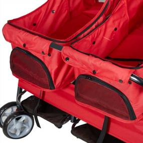 img 1 attached to Double Pet Stroller For 2 Dogs Cats, Foldable 4-Wheel Jogger Travel Carriage With Storage, KARMAS PRODUCT Red