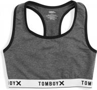 tomboyx cotton comfort wireless no-padding low-impact racerback bralette for women (3xs-6x) logo