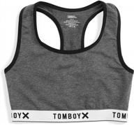 tomboyx cotton comfort wireless no-padding low impact racerback bralette для женщин (3xs-6x) логотип