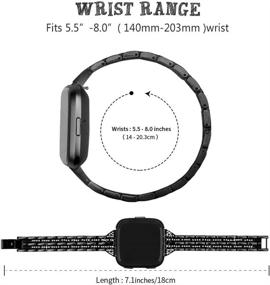 img 3 attached to Joyozy Rhinestone Bling Bands for Fitbit Versa/Versa 2/Versa Lite/Versa SE Smartwatch - Chic Dressy Bracelet Replacement Wristbands, Women's Jewelry Strap - Black