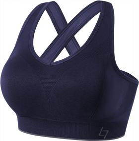 img 4 attached to FITTIN Cross Back Sports Bras For Women - Seamless Sports Bra With Removable Padded For Yoga Gym Workout