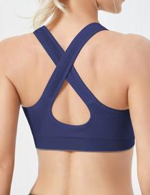img 2 attached to FITTIN Cross Back Sports Bras For Women - Seamless Sports Bra With Removable Padded For Yoga Gym Workout