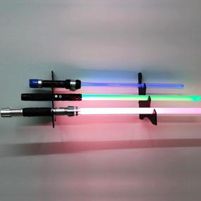 img 2 attached to Display Your Lightsaber In Style With WANLIAN'S Acrylic Sword Stand - Wall Mounted Black Display Stand With Included Hardware
