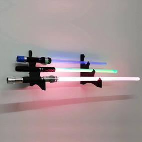 img 4 attached to Display Your Lightsaber In Style With WANLIAN'S Acrylic Sword Stand - Wall Mounted Black Display Stand With Included Hardware