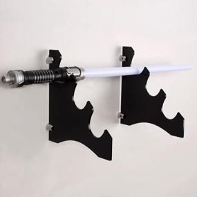 img 1 attached to Display Your Lightsaber In Style With WANLIAN'S Acrylic Sword Stand - Wall Mounted Black Display Stand With Included Hardware