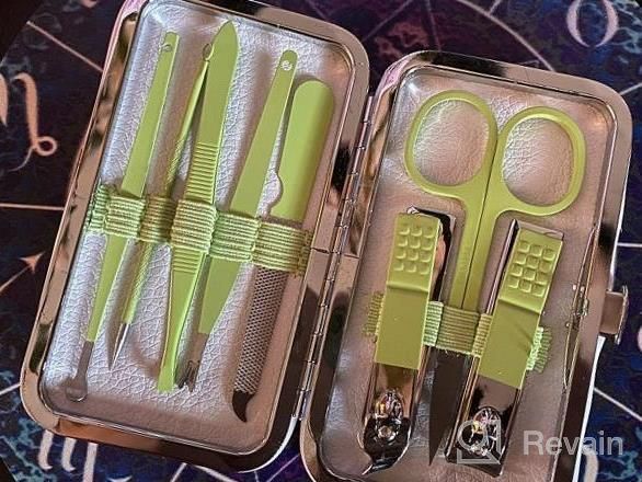 img 1 attached to Manicure Set, Women Grooming Kit, Pedicure Kit, Nail Clippers, Professional Grooming Kit, Nail Tools Gift 8 In 1 With Luxurious Travel Case For Men And Women Gifts Friends Parents(Rainbow) review by Mayra Boyle