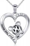 charm your loved ones with alphm s925 sterling silver heart little tiger cat kitty pendant necklace logo