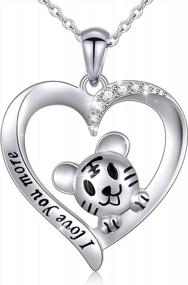 img 4 attached to Charm Your Loved Ones With Alphm S925 Sterling Silver Heart Little Tiger Cat Kitty Pendant Necklace
