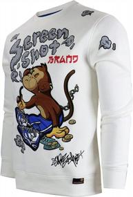 img 3 attached to Mens Active Fashion Crew Neck Sweatshirt Top With Urban NYC Graffiti Hip Hop Design