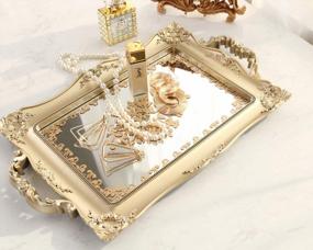 img 3 attached to Gorgeous Gold Zosenley Decorative Mirror Tray - Perfect For Makeup, Jewelry & Home Decor!