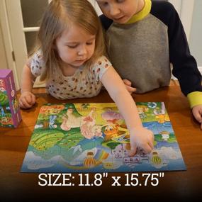 img 3 attached to HomeWorthy (72 шт.) Детские пазлы - прочные пазлы для малышей для детей в возрасте 4-8 лет - дизайн принцессы и единорога с толстыми кусочками пазла