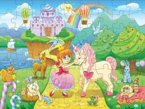img 4 attached to HomeWorthy (72 Pieces) Kids Jigsaw Puzzles - Durable Toddler Puzzles For Kids Ages 4-8 - Princess And Unicorn Design With Thick Puzzle Pieces