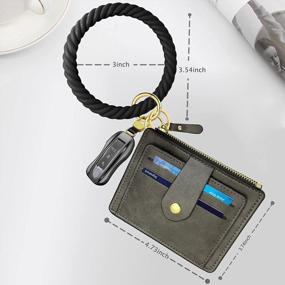 img 2 attached to Idakekiy Wristlet Keychain, Silicon Key Ring Wallet Bracelets Card Holder Purse With Tassel For Women Girl