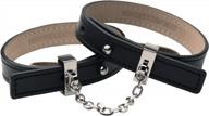stylish silver and black leather handcuffs for a luxurious experience logo