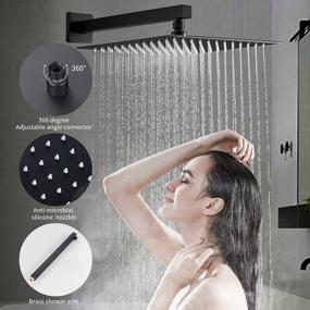 img 2 attached to Complete Matte Black Shower System With Handheld - Cobbe Shower Faucet Set Including 12 Inches Fixtures For Bathroom, Rough-In Valve Body And Trim Included