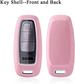 img 2 attached to SANRILY 3 Button Key Fob Cover For Audi A8 A6 A7 C8 E-Tron 2019 2020 Keyless Remote Key Holder ABS Leather Key Protective Case With Keychain Pink