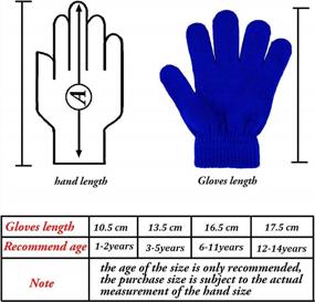 img 3 attached to Cooraby 16 пар зимние детские теплые волшебные перчатки полные пальцы эластичные вязаные перчатки для мальчиков или девочек