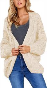 img 4 attached to Arainlo Womens Winter Casual Open Front Long Sleeve Chunky Knit Cardigan Sweater Loose Outwear Coat S-XXL