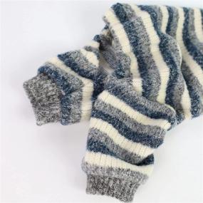 img 2 attached to 🐶 Fitwarm Knitted Grey Dog Pajamas XXL - Turtleneck Striped Sweater Winter Outfits, Cozy Knitwear Pet Coats for Dogs & Cats