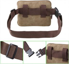 img 3 attached to Coffee Canvas Fanny Pack For Men And Women, Supports Up To 47 Inch Waistline - Genda 2Archer Small Size