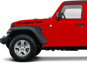 img 2 attached to IWrap Satin Black Gladiator Vinyl Hood Decal Sticker Letters (Gladiator)