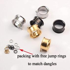 img 3 attached to 6PCS 6-25Mm Hypoallergenic Ear Piercing Tunnels - Hot Silver Gold Black For DIY Gauges, Wedding Jewelry Women'S Body